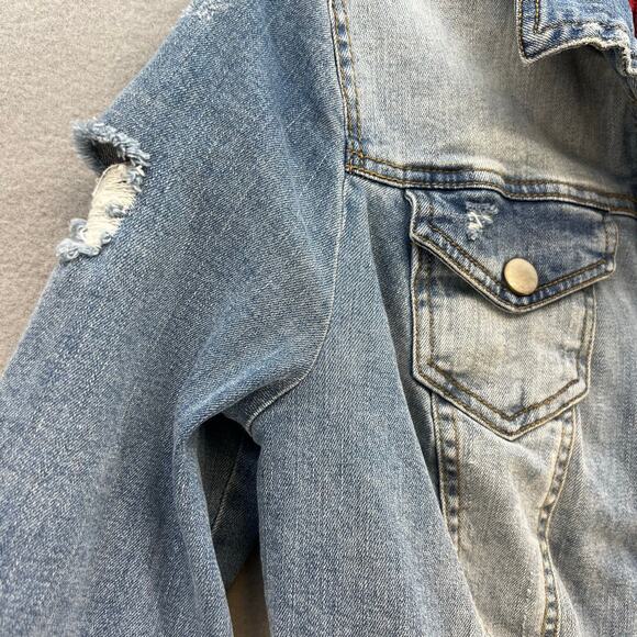 BKE Denim Jean Jacket Women's S Blue and Red Plaid Fully Reversable Preppy - Picture 8 of 14